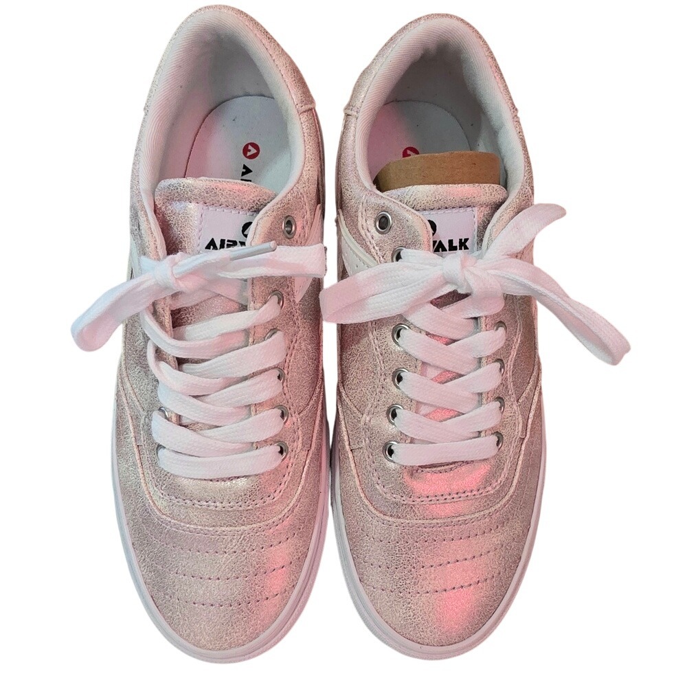 Airwalk Harley Pink Multi Metal Metallic Sneakers Women Size 7 Preppy Skater Y2K